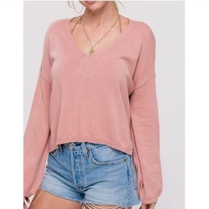 Soft wool mix peach pullover sweater